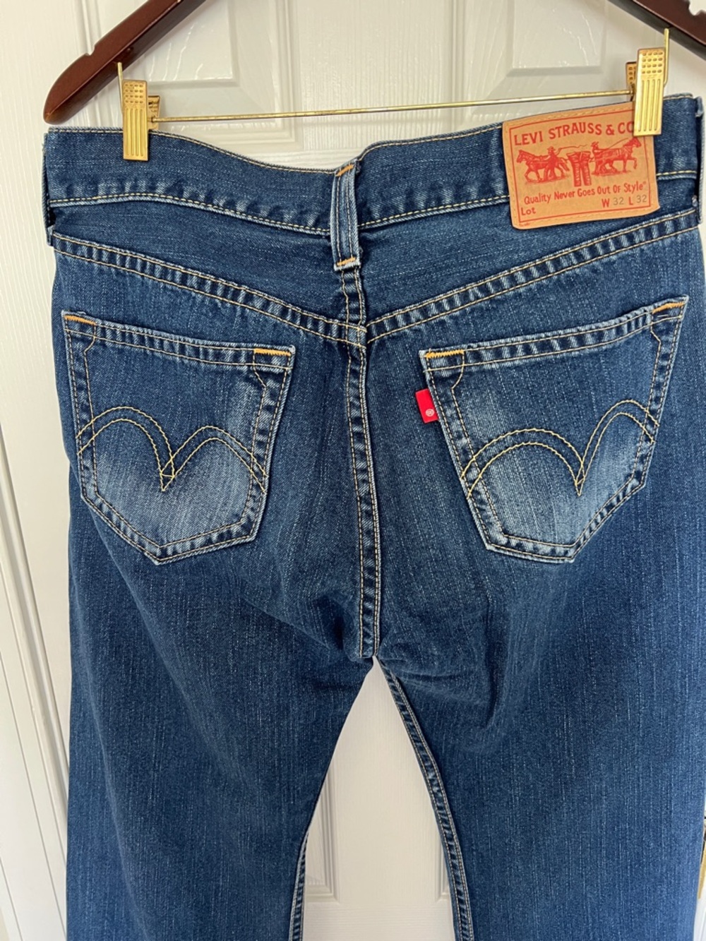 Levi's  Blue Back-Pocket Straight Jeans with button fly - Vintage